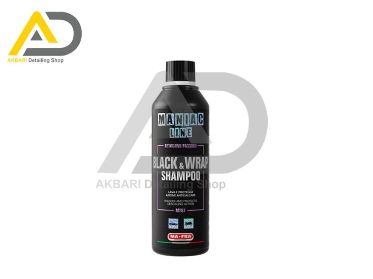 شامپو مخصوص رنگ مشکی و کاور 500 میلی‌لیتری مانیاک مفرا Black & Wrap Shampoo