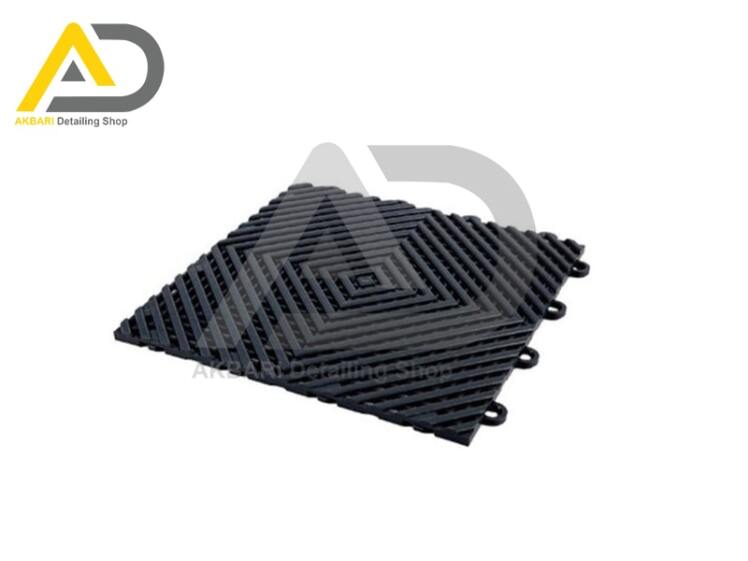 کف پوش پلاستیکی مشکی مخصوص مراکز دیتیلینگ و تعمیرگاهی مدل Plastic Car Detailing - Garage Floor Tiles Black 40x40