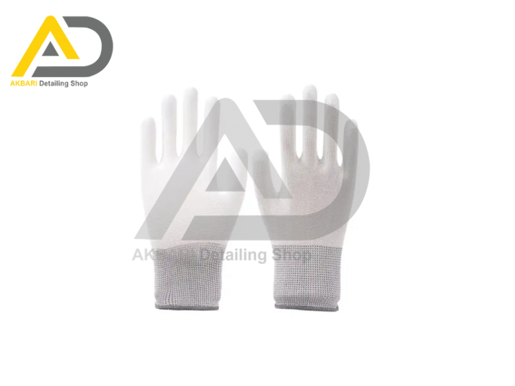 دستکش اجرای کاور و پی پی اف 24 عددی هامبر مدل Humer Anti-Slip White Safety Coated Gloves Palm