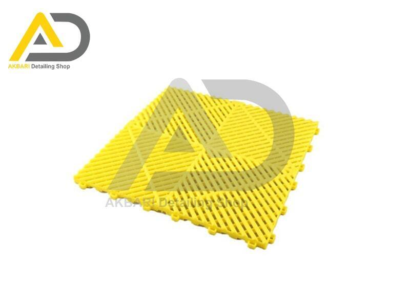  کفپوش پلاستیکی زرد مخصوص مراکز دیتیلینگ و تعمیرگاهی مدل Plastic Car Detailing - Garage Floor Tiles Yellow 40x40 