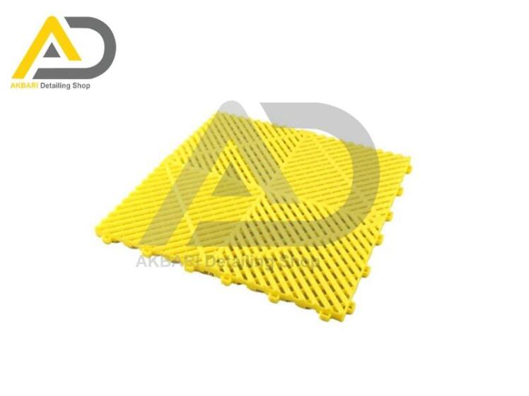 کفپوش پلاستیکی زرد مخصوص مراکز دیتیلینگ و تعمیرگاهی مدل Plastic Car Detailing - Garage Floor Tiles Yellow 40x40