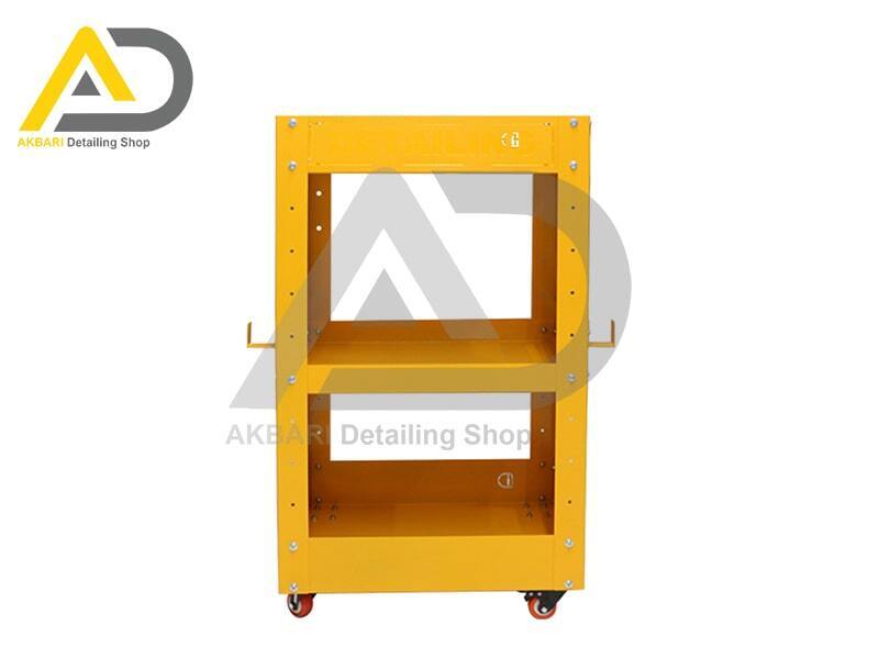  میز ترولی سه طبقه زرد مخصوص مراکز دیتیلینگ مدل Detailing Trolley 2075 